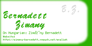 bernadett zimany business card